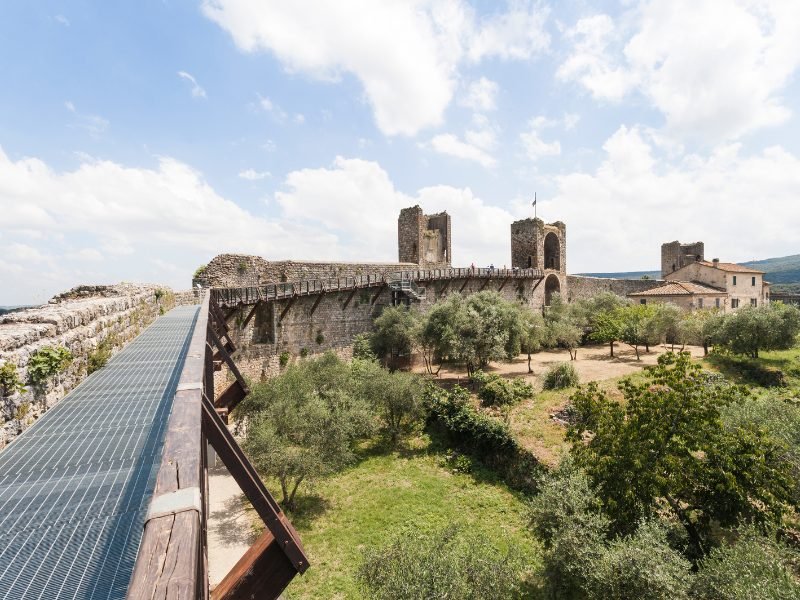 the walled-in city of monteriggioni in tuscany