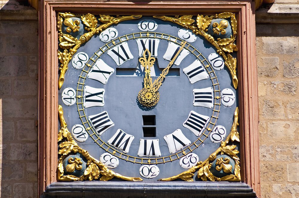 the grand clock (grosse cloche) detail of gold and clockwork