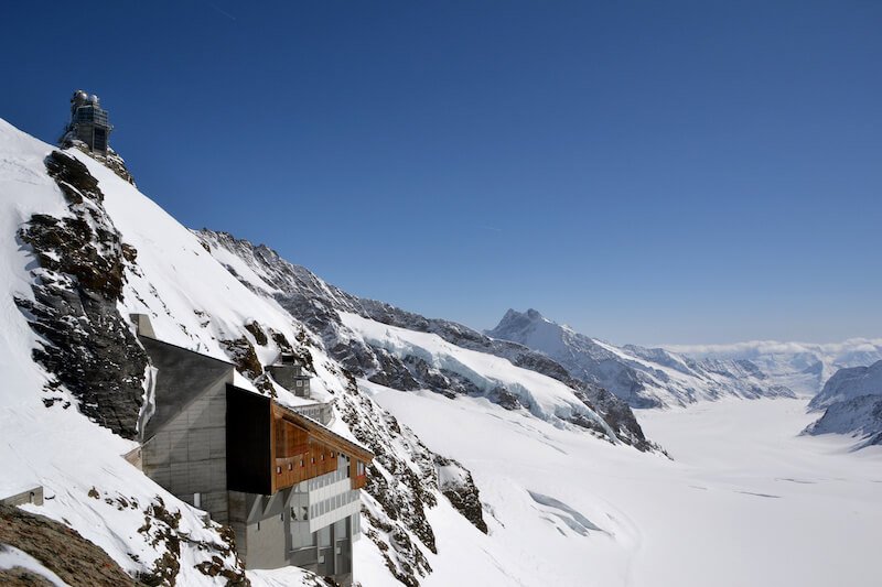 View of the Aletsch glacier in Jungfrau Switzerland