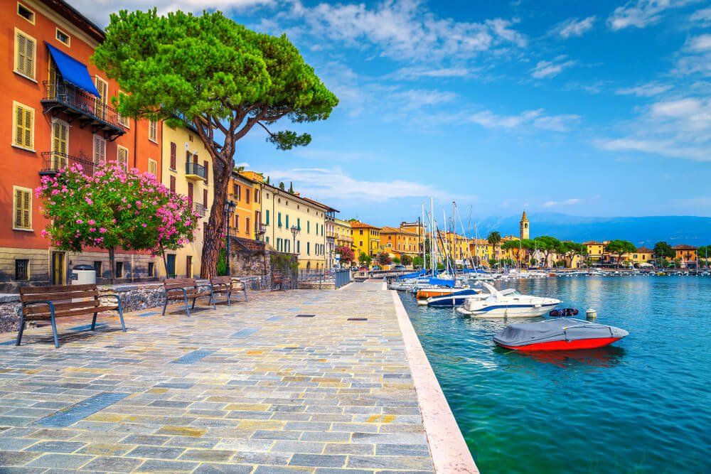 colorful town on the shores of lake garda