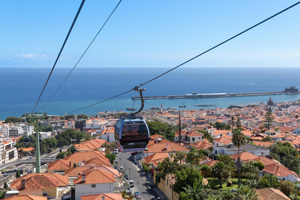 monte cable car in the center of funchal