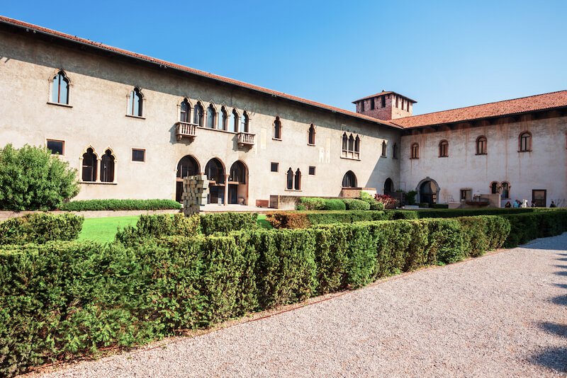 Castelvecchio or Old Castle Museum is located in Verona, Veneto region in Italy
