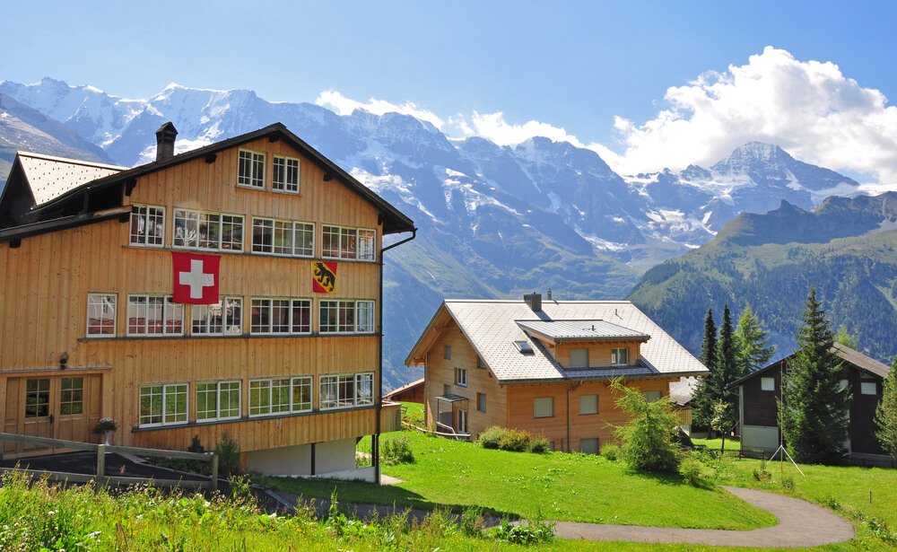 Wengen, beautiful village in swiss Alps
