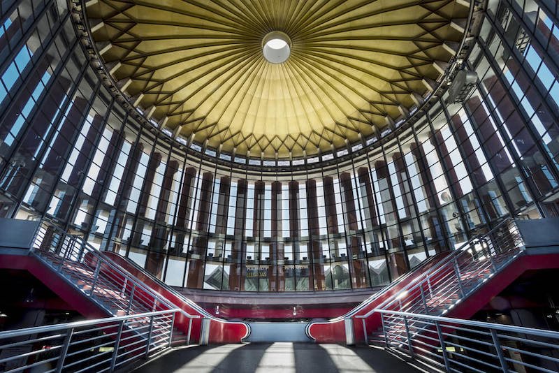 madrid atocha railway station with modernist design and no one in the frame