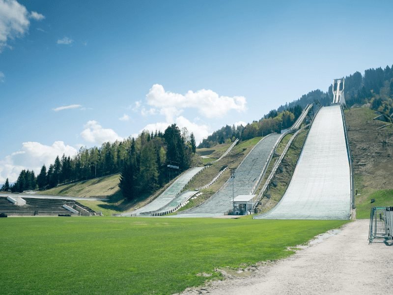 the ski jumps in the summer at garmisch olympia stadium