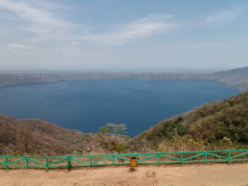 a giant lake in a caldera where you can swim in nicaragua