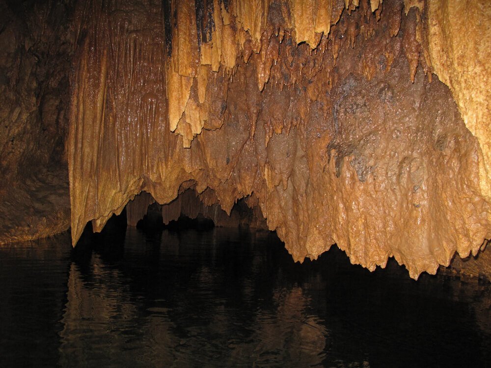 interior of the cave system in belize on an atm cave tour