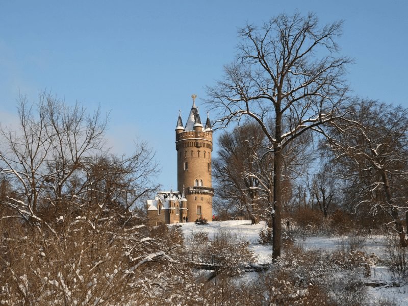 winter scenery at potsdam with its castles and gardens in the sanssouci area