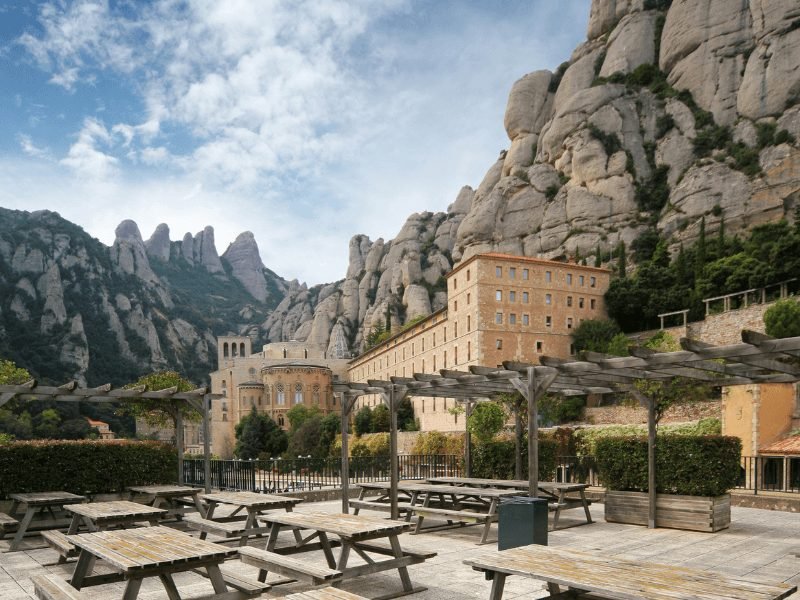 area of montserrat with picnic tables and good view