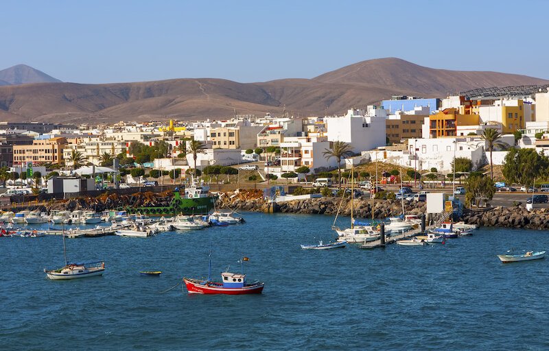 Puerto del Rosario ship port. Fuerteventura island.
