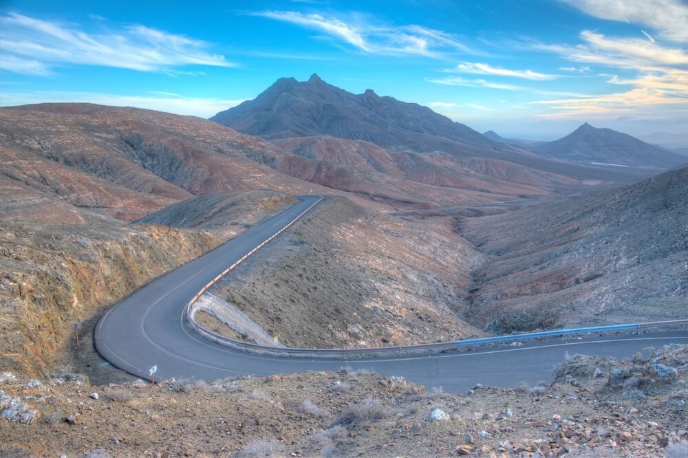 landscapes of fuerteventura seen with road detail