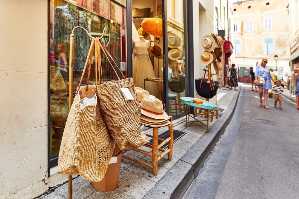 shop selling its wares in arles, france