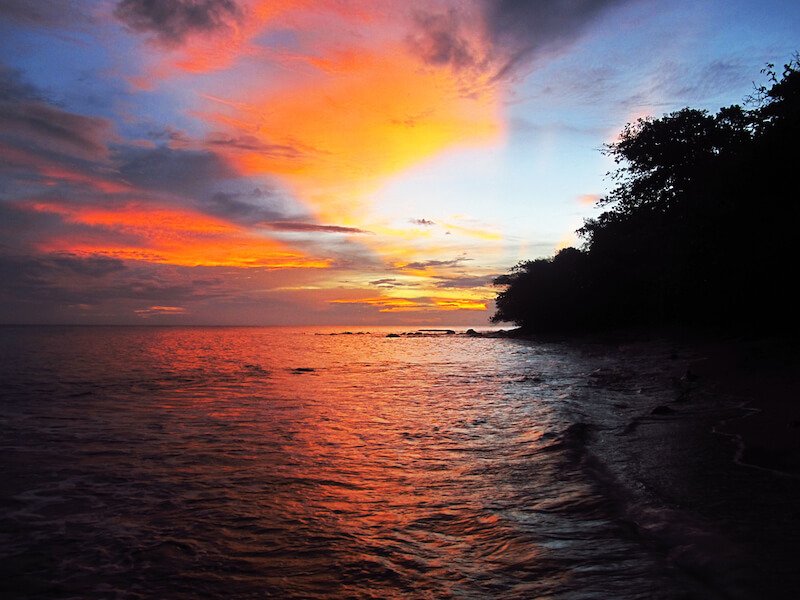 view of the colors in the sky in nicaragua's litttle corn island