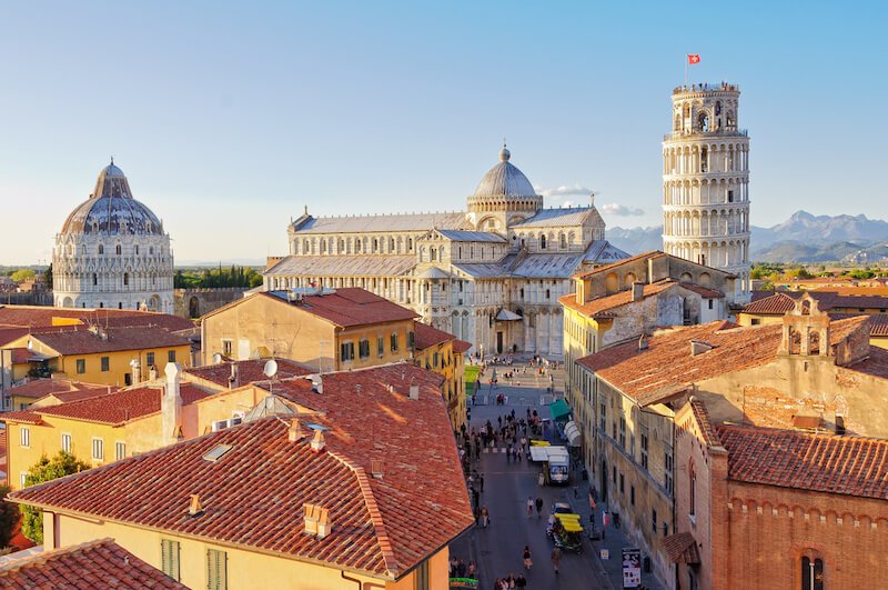 The Field of Miracles (also known as Campo dei Miracoli in Italian) as seen when photographed from the Grand Hotel Duomo
