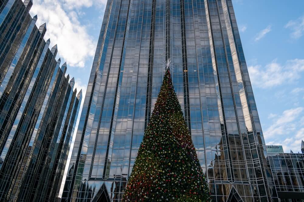 Christmas tree at PPG Place in Pittsburgh, Pennsylvania
