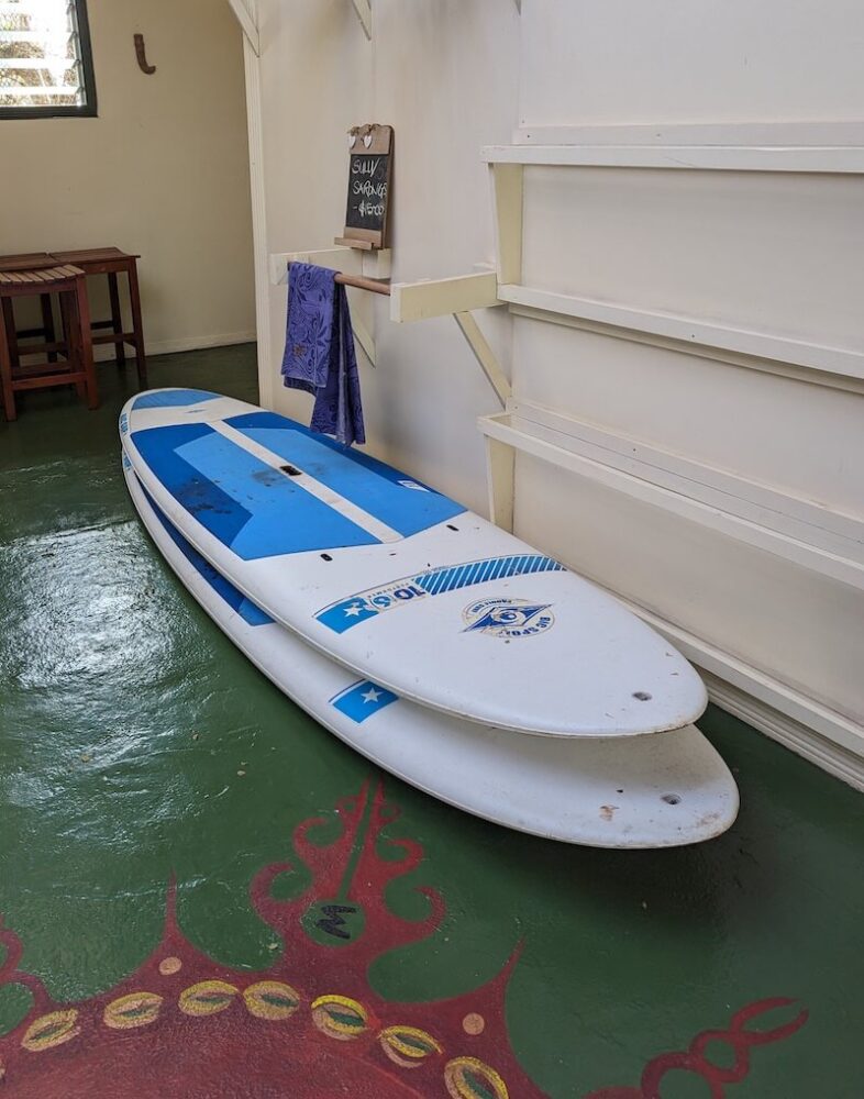 two stand up paddle boards available for rent