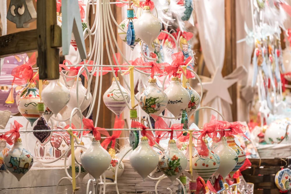 Christmas ornaments as seen as a market in Vomero, Naples