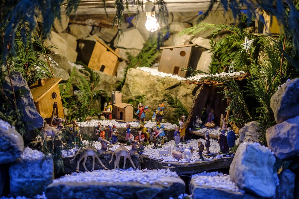 A Presepe Christmas nativity scene which you can admire in Naples in winter on the famous streets that are known for them