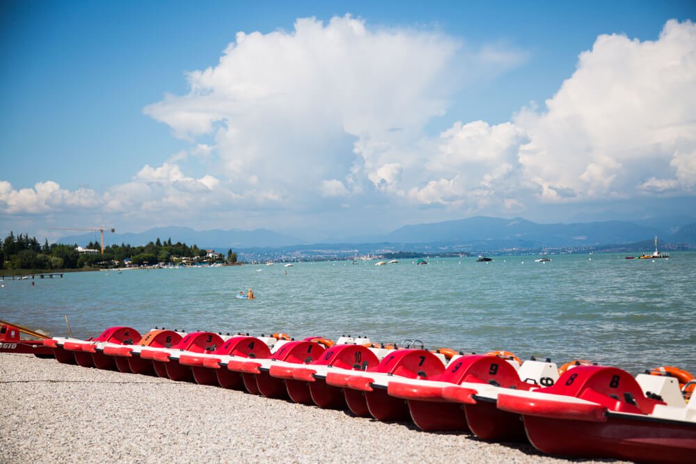 View of the beach at Peschiera del Garda