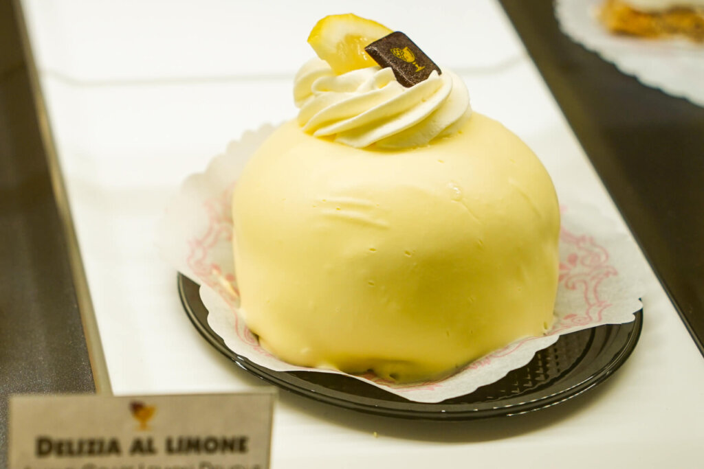 A lemon pastry available at a shop in Positano