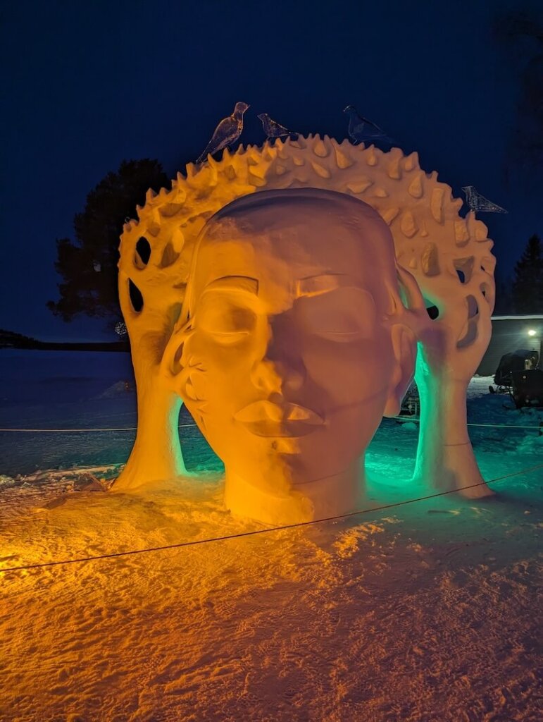 Sculpture at the Ice Hotel in Rovaniemi