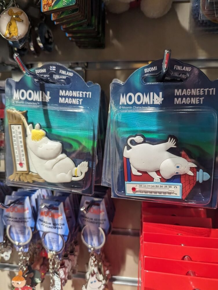 moomin bear-like figure magnets and other memorabilia