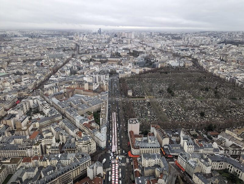 cemetery views from the 56th floor in Paris