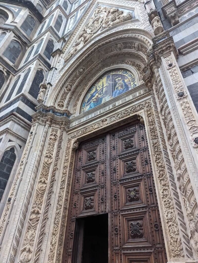 Ornate door at the entrance to the dome climb