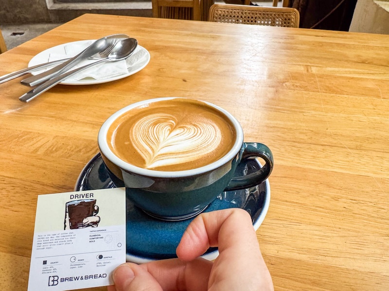 Coffee with a tasting notes printed on it