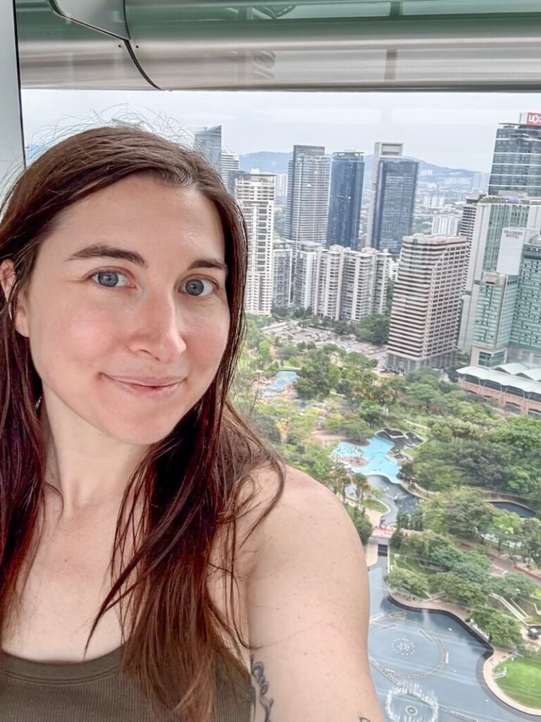 Allison Green taking a selfie on the 41st floor