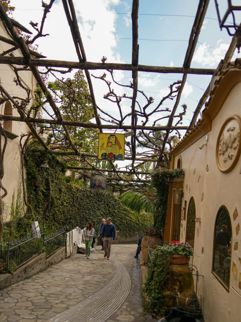A very uncrowded street scene in Amalfi in March