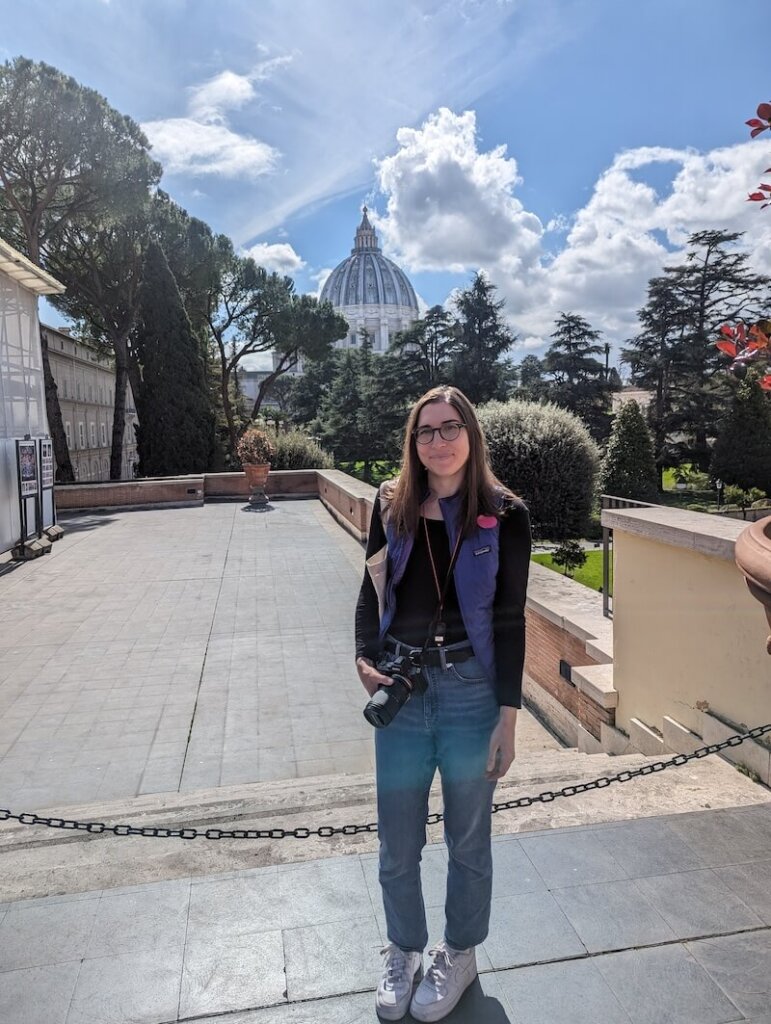 Allison Green at the Vatican Museums on a sunny March day