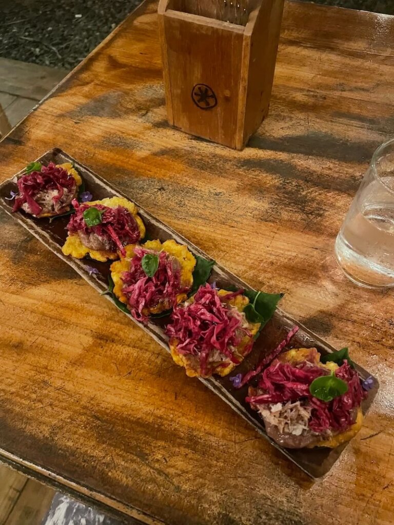 Food in Bocas del Toro on a plate