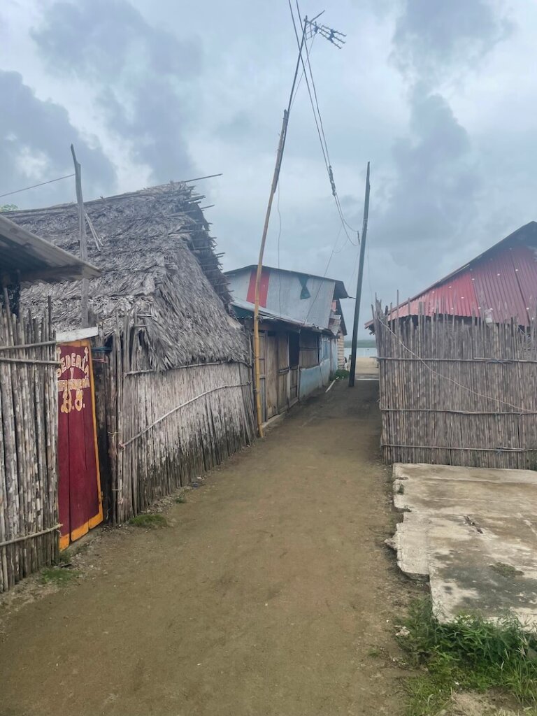 Buildings made of stick and other traditional building materials in the Guna Yala archipelago