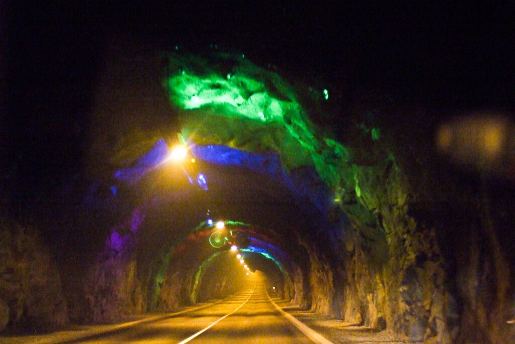 An undersea tunnel in the Faroe Islands
