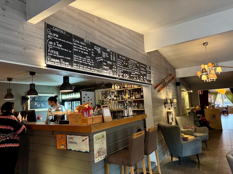 The bar area at Abisko Mountain Lodge