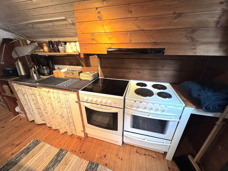 The indoor kitchen set up for public use