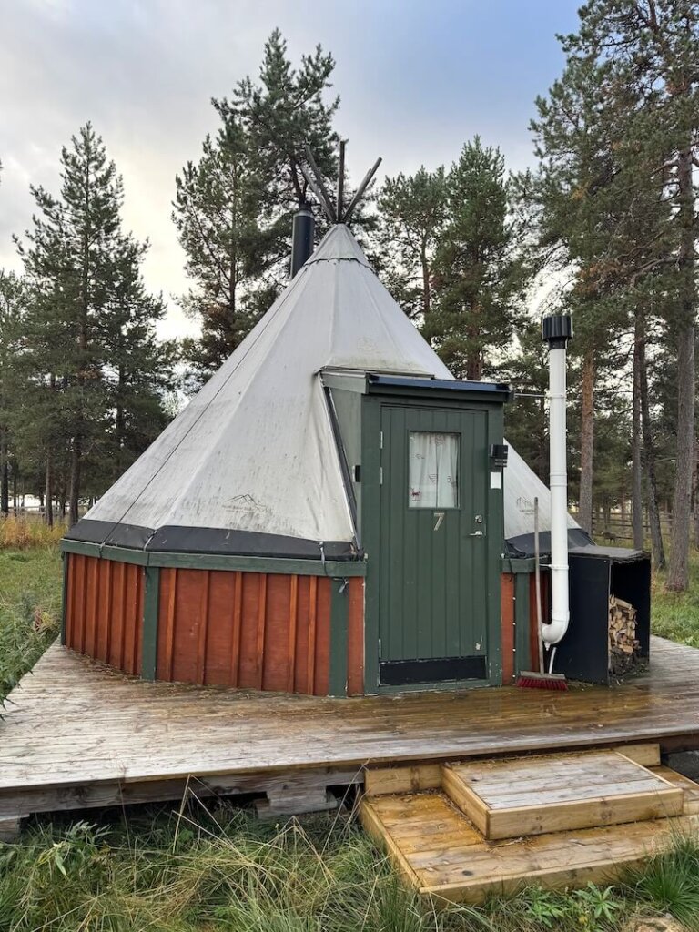 The goahti tent a modern tent with an ensuite 'bathroom' available