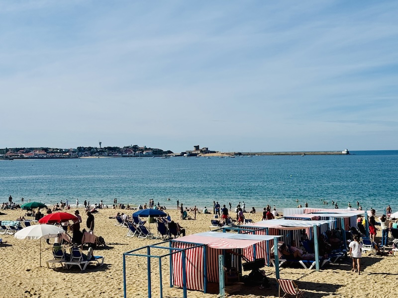 The beach at St Jean de Luz on a clear day in France