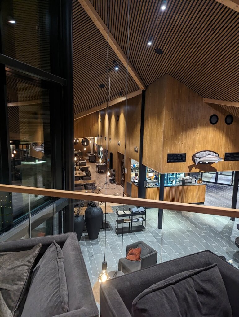 Interior of the Sorrisniva Wilderness Lodge reading area