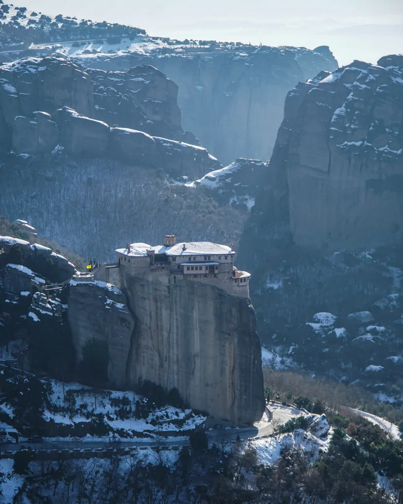 Dramatic twist and turns in the Meteora landscape in Greece