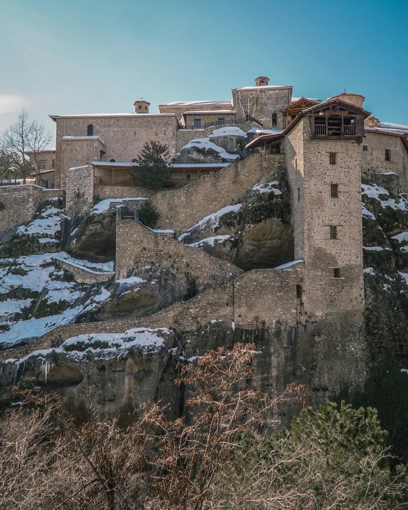 Monastery detail of the stairs and towers that make it possible to visit