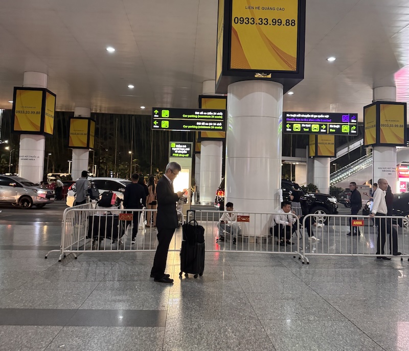 Hanoi airport arrival scene