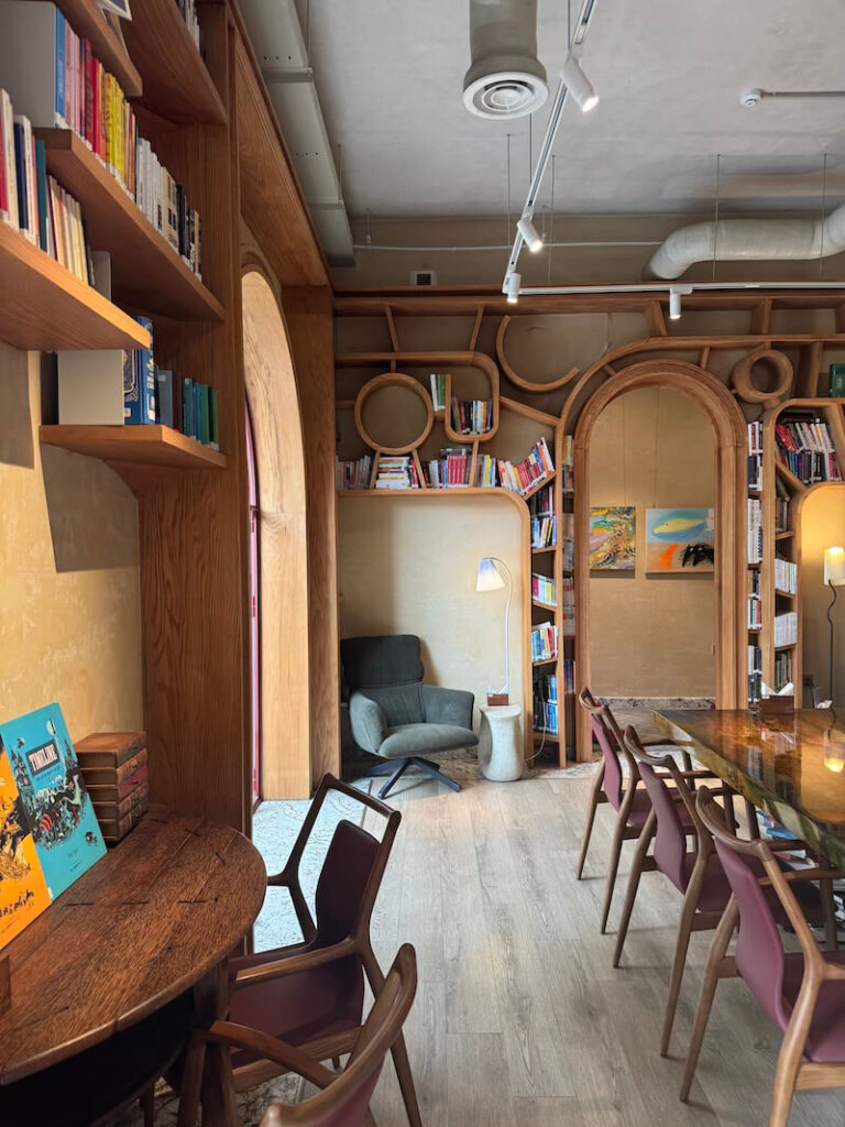 Interior of an upscale cafe in Ba Dinh Hanoi city center