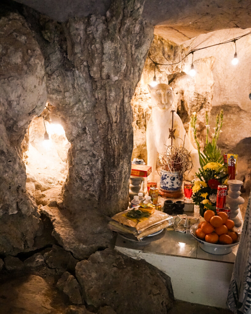 Small cave at the base of the mountain