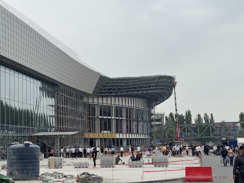 Manas airport in bishkek, chaos at a distance