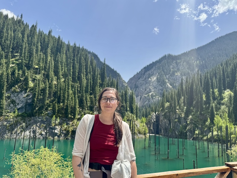 Allison Green, the author of the article, visiting Kaindy Lake in May 2026