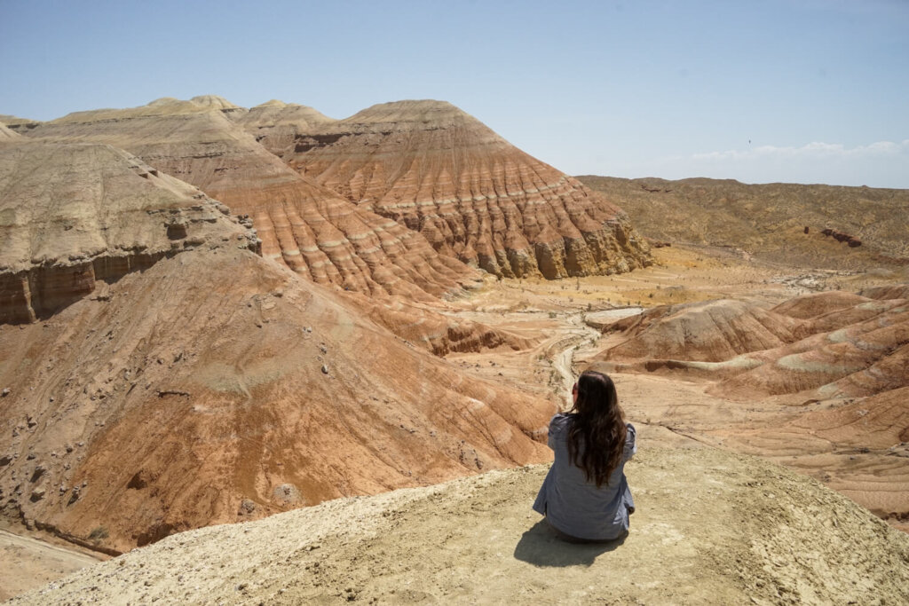 Allison Green, the author of the article, in the Aktau mountain area