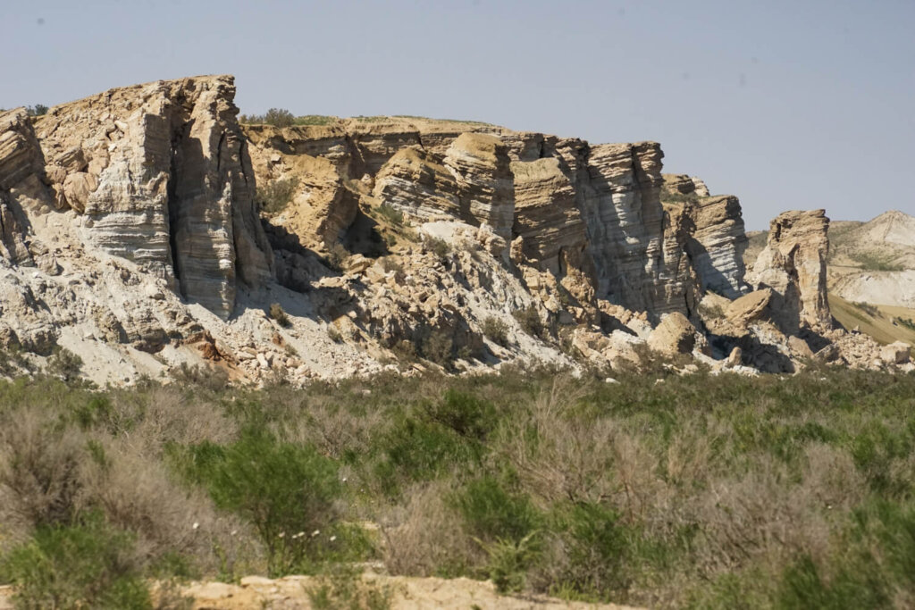 Landscapes of the Aral Sea with its cliffs and views