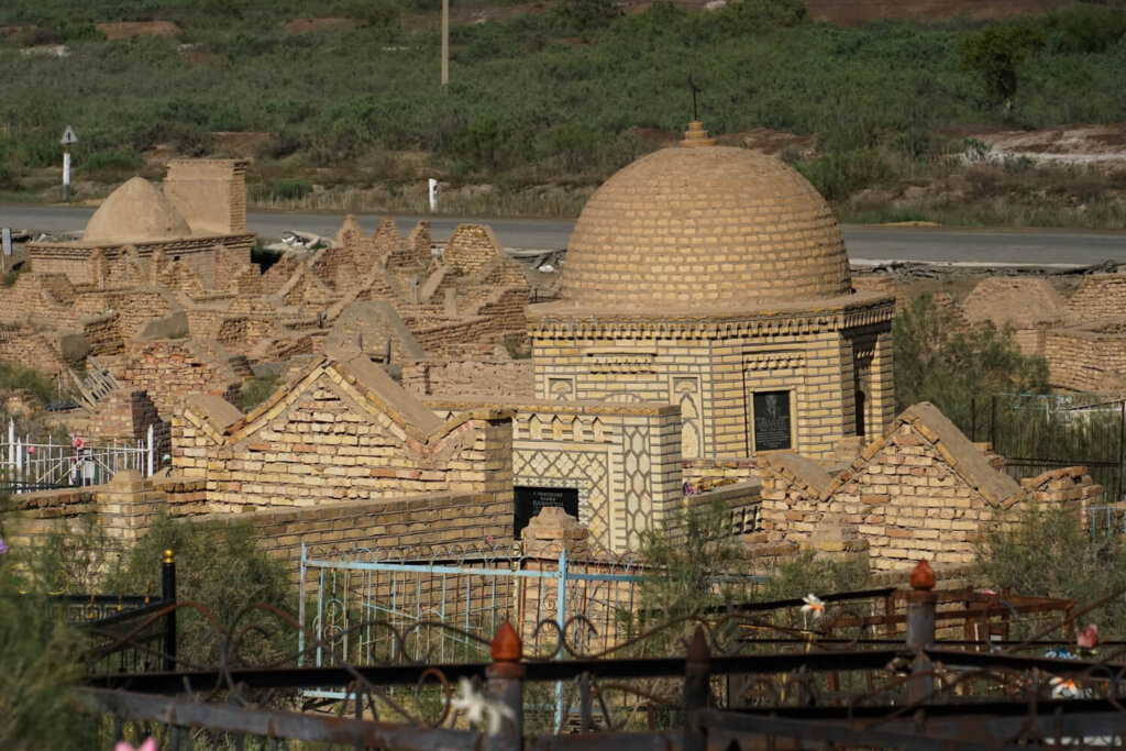 View of the necropolis sights and domes and mausoleums